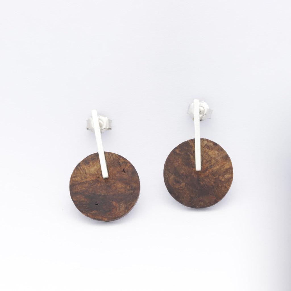 Sassy Burl Batten Drop Studs - Kay Gray Jewellery