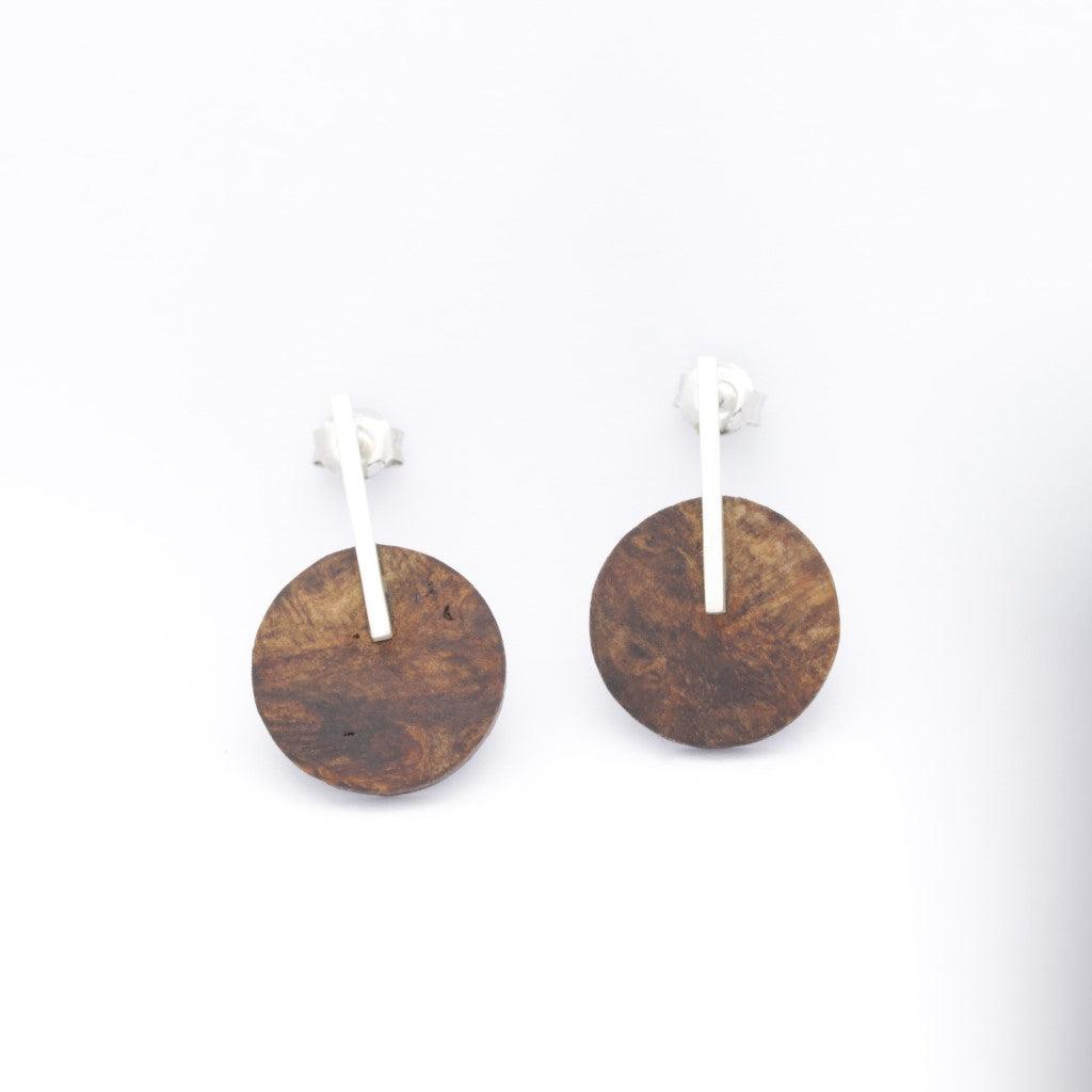 Sassy Burl Batten Drop Studs - Kay Gray Jewellery