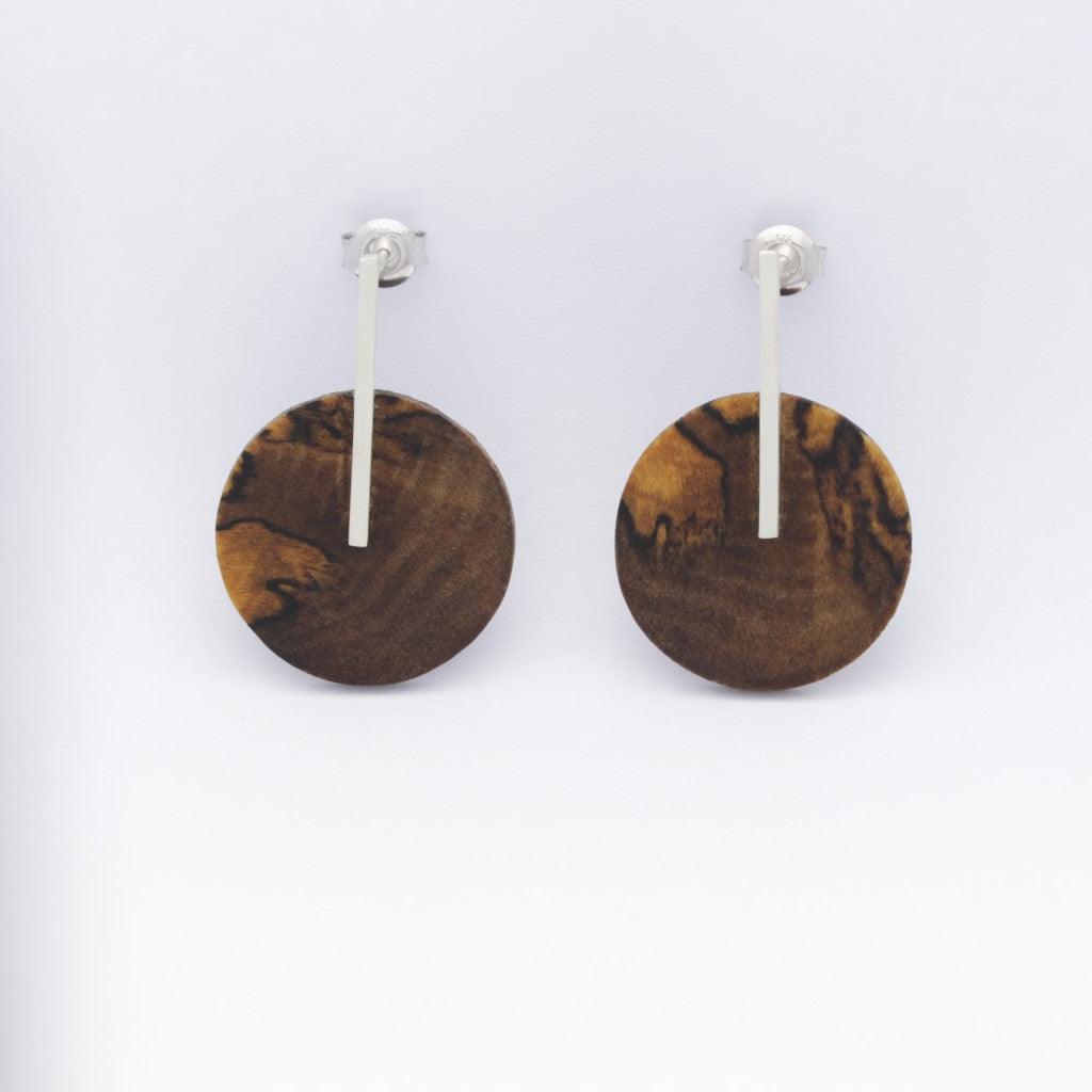 Sassy Spalted Batten Drop Stud Earrings - Kay Gray Jewellery 
