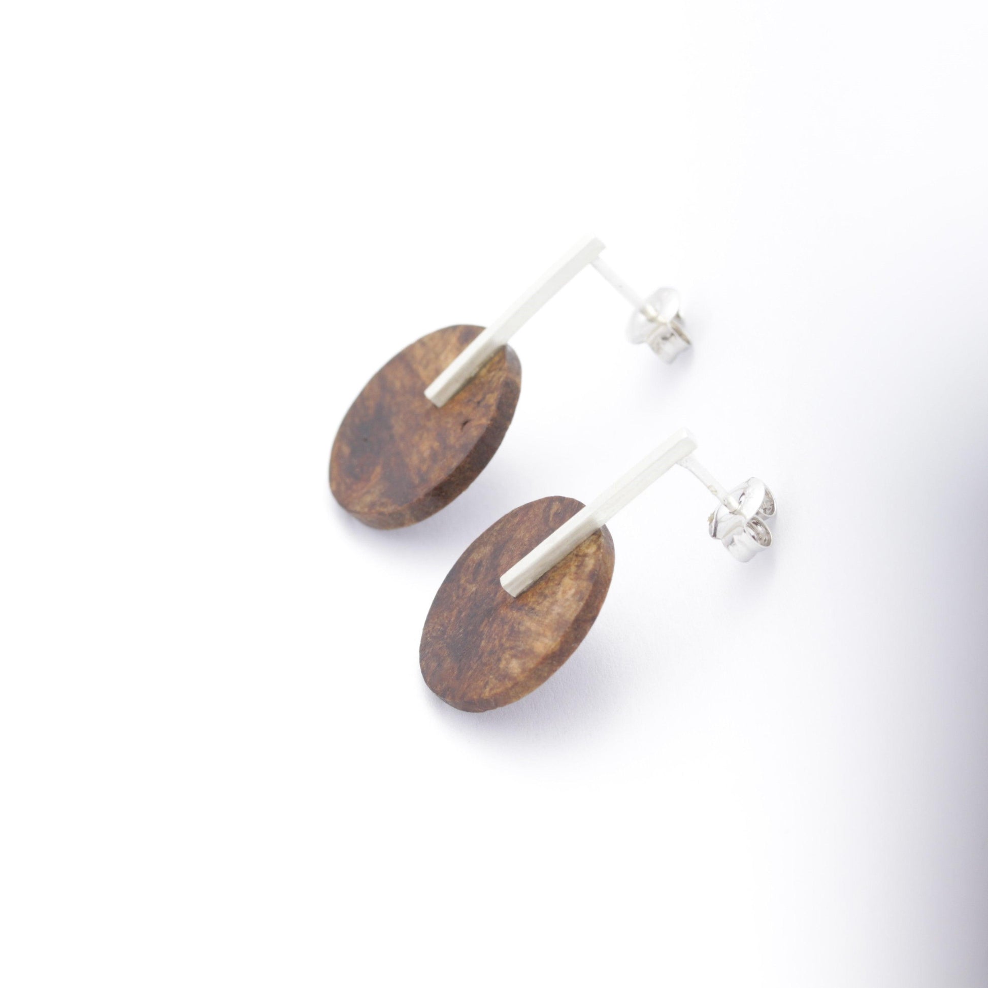 Sassy Burl Batten Drop Studs - Kay Gray Jewellery 