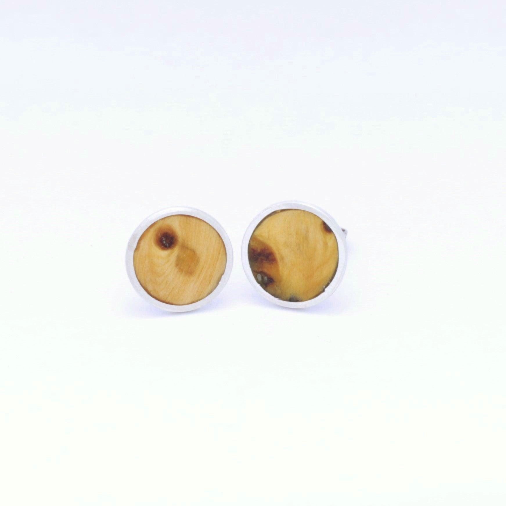Quinn Circle Inlay Stud Earrings - Kay Gray Jewellery 